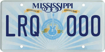 MS license plate LRQ000