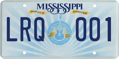 MS license plate LRQ001