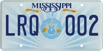 MS license plate LRQ002