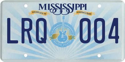 MS license plate LRQ004