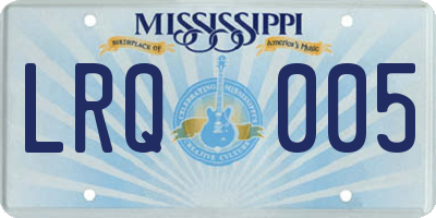 MS license plate LRQ005