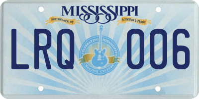MS license plate LRQ006