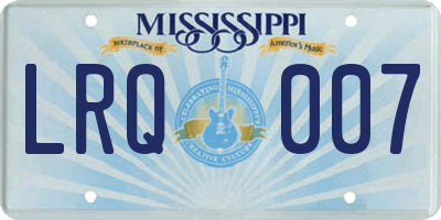 MS license plate LRQ007