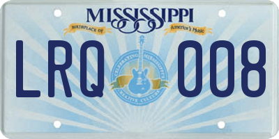 MS license plate LRQ008
