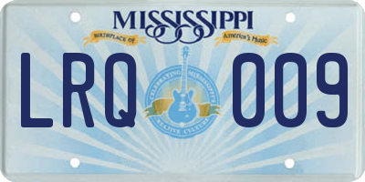 MS license plate LRQ009