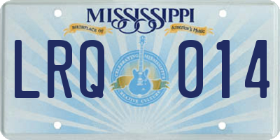MS license plate LRQ014