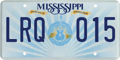 MS license plate LRQ015