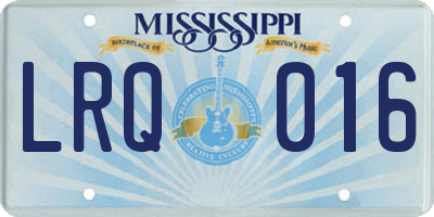 MS license plate LRQ016