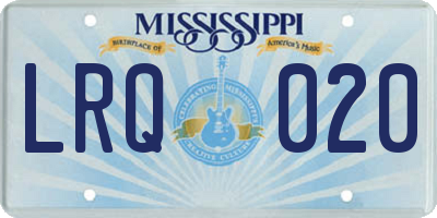 MS license plate LRQ020