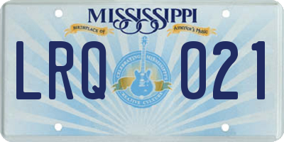 MS license plate LRQ021