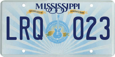 MS license plate LRQ023