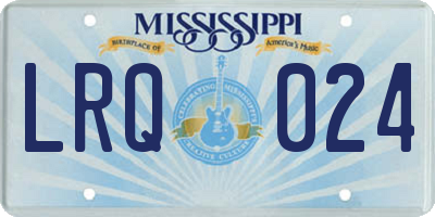 MS license plate LRQ024