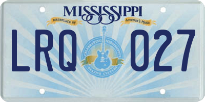 MS license plate LRQ027
