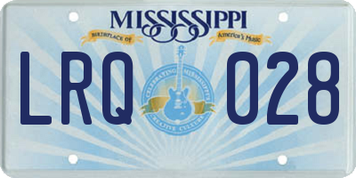 MS license plate LRQ028
