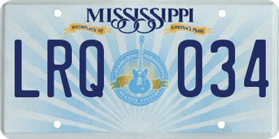 MS license plate LRQ034