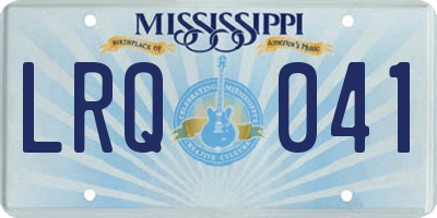 MS license plate LRQ041