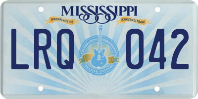 MS license plate LRQ042