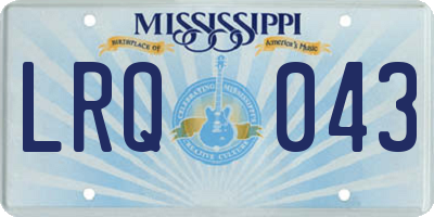 MS license plate LRQ043