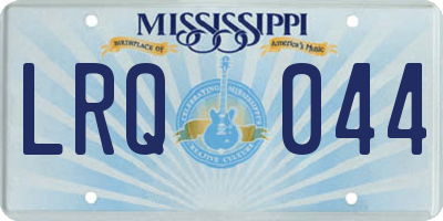 MS license plate LRQ044