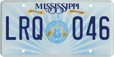 MS license plate LRQ046
