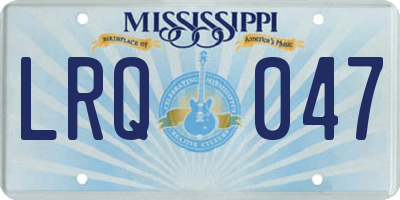 MS license plate LRQ047