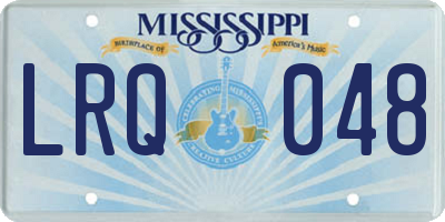 MS license plate LRQ048