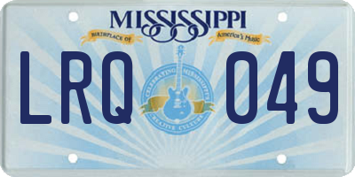 MS license plate LRQ049