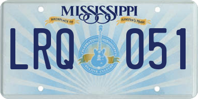 MS license plate LRQ051