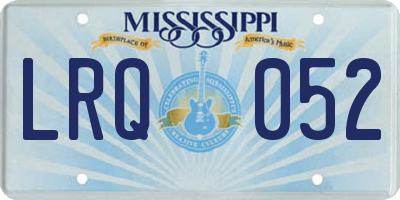 MS license plate LRQ052