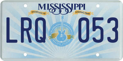 MS license plate LRQ053