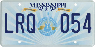 MS license plate LRQ054