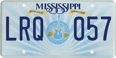 MS license plate LRQ057