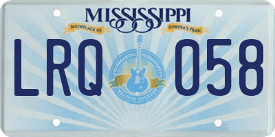 MS license plate LRQ058