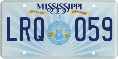 MS license plate LRQ059