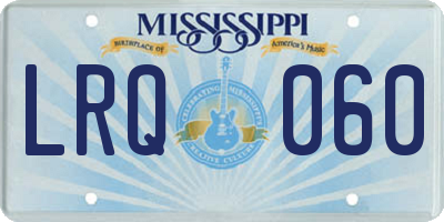 MS license plate LRQ060