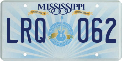 MS license plate LRQ062