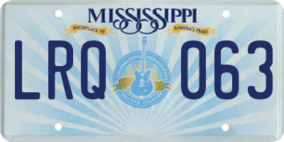 MS license plate LRQ063