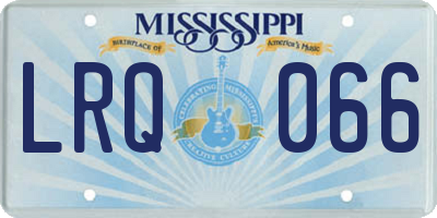 MS license plate LRQ066