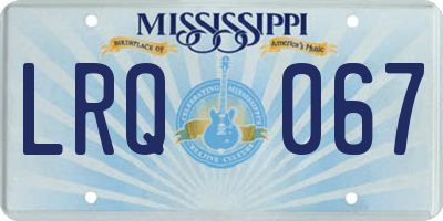 MS license plate LRQ067