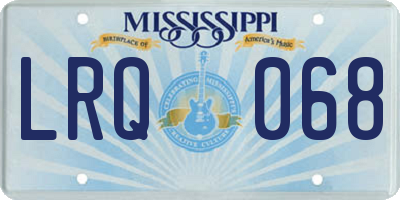MS license plate LRQ068