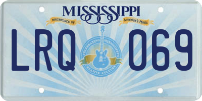MS license plate LRQ069