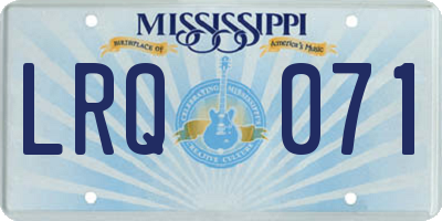 MS license plate LRQ071