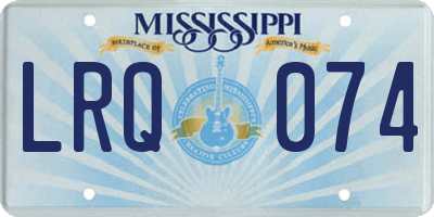 MS license plate LRQ074