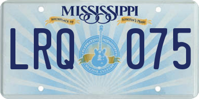 MS license plate LRQ075