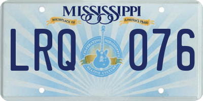 MS license plate LRQ076