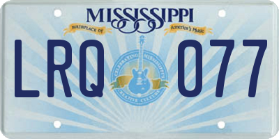 MS license plate LRQ077