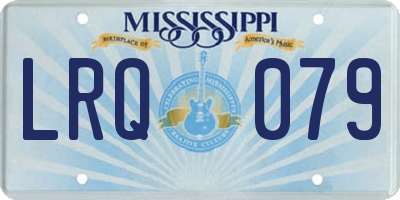 MS license plate LRQ079