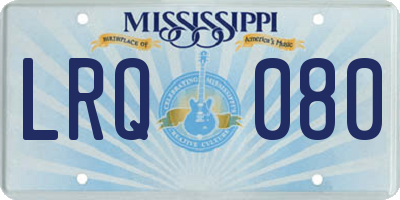 MS license plate LRQ080