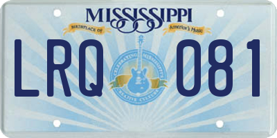 MS license plate LRQ081