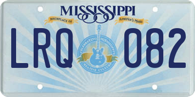 MS license plate LRQ082